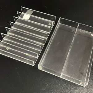Container Store set of 2 acrylic accessories tray